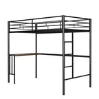 Letto a Castello in Metallo Whisen Twin Over Full con Scrivania e Scala