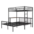 Letto a Castello in Metallo Whisen Twin Over Full con Scrivania e Scala