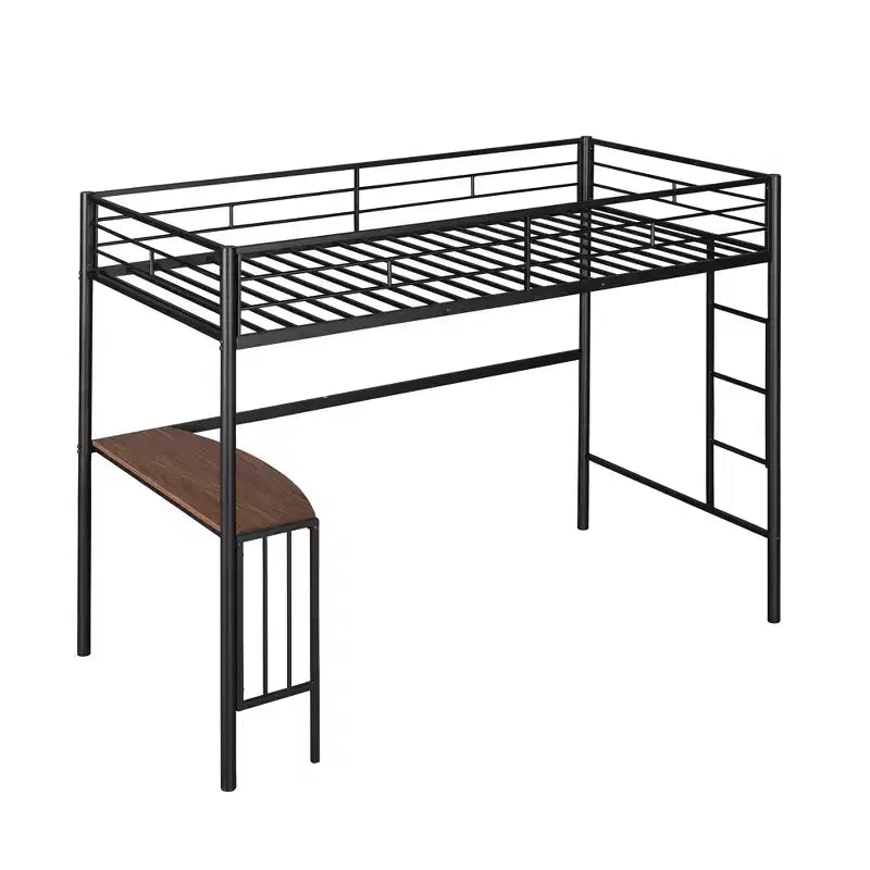 Letto a Castello in Metallo Whisen Twin Over Full con Scrivania e Scala