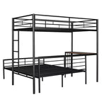 Letto a Castello in Metallo Whisen Twin Over Full con Scrivania e Scala