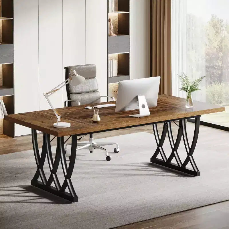 Scrivania direzionale Lantine da 70,86 pollici, scrivania grande per computer, tavolo da studio rettangolare, postazione di lavoro per ufficio domestico