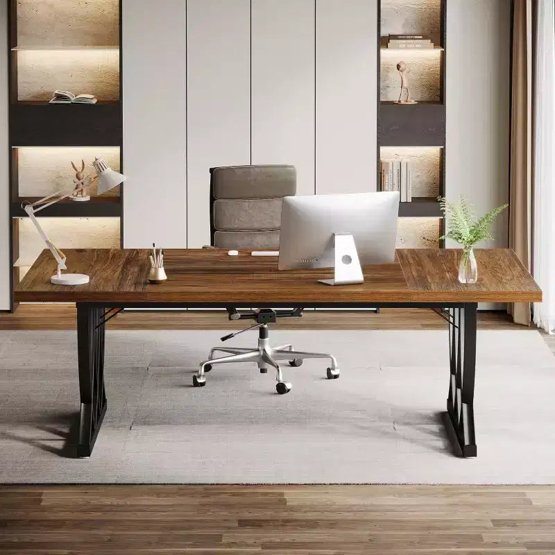 Scrivania direzionale Lantine da 70,86 pollici, scrivania grande per computer, tavolo da studio rettangolare, postazione di lavoro per ufficio domestico