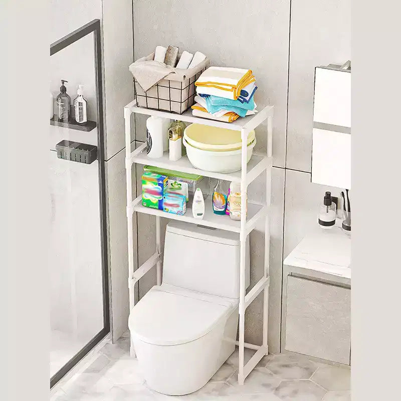 Scaffale portaoggetti sopra il WC, portaoggetti da bagno a 3 ripiani sopra il WC, scaffali da bagno salvaspazio indipendenti sopra il WC per bagno e toilette