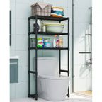 Scaffale portaoggetti sopra il WC, portaoggetti da bagno a 3 ripiani sopra il WC, scaffali da bagno salvaspazio indipendenti sopra il WC per bagno e toilette