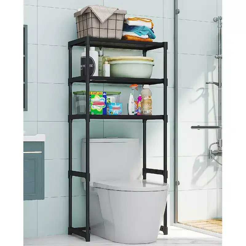 Scaffale portaoggetti sopra il WC, portaoggetti da bagno a 3 ripiani sopra il WC, scaffali da bagno salvaspazio indipendenti sopra il WC per bagno e toilette