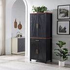 Kings Brand Furniture - 72 Freestanding Kitchen Pantry Storage Cabinet Cupboard with Doors Adjustable Shelves & Drawer