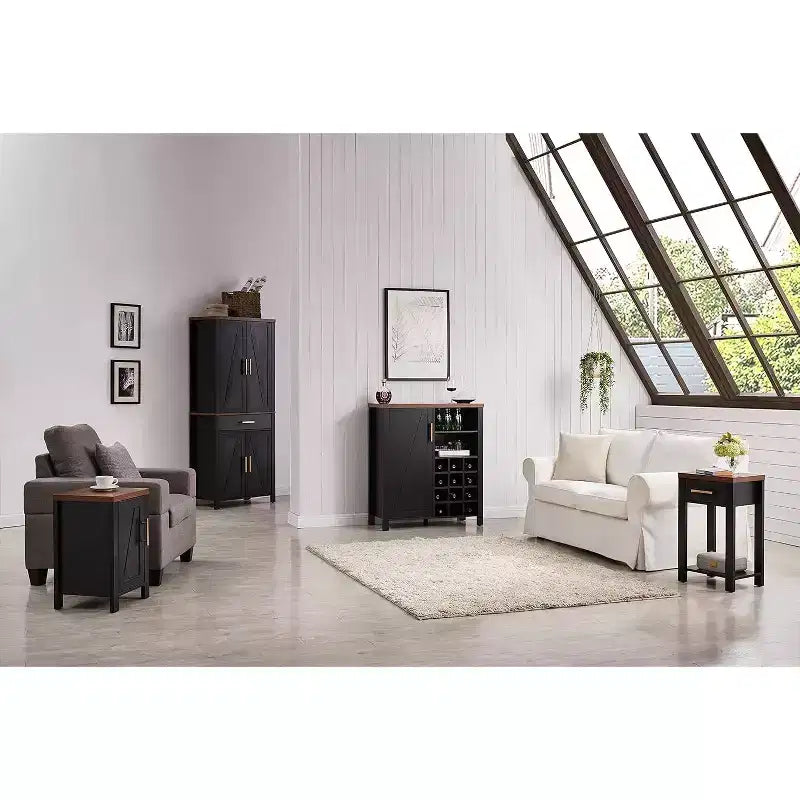 Kings Brand Furniture - Armadio da cucina autoportante con ante, ripiani regolabili e cassetto, 72 pollici