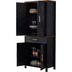 Kings Brand Furniture - Armadio da cucina autoportante con ante, ripiani regolabili e cassetto, 72 pollici
