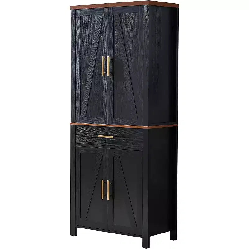 Kings Brand Furniture - Armadio da cucina autoportante con ante, ripiani regolabili e cassetto, 72 pollici
