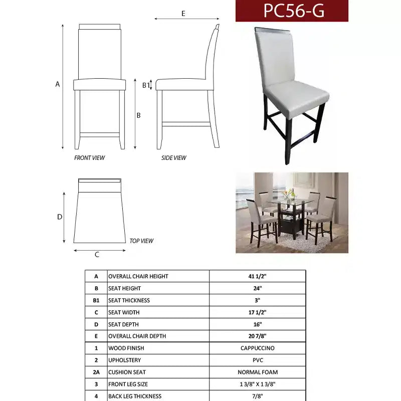 Kings Brand Furniture Sedie da pranzo Parsons Arecibo, set da 2