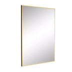 Specchio da parete rettangolare ad angolo retto con cornice sottile in lega di alluminio verniciato oro