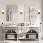Specchio da parete rettangolare ad angolo retto con cornice sottile in lega di alluminio verniciato oro