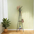 Industrial Style Coat Rack Stand with 2 Shelves: Sturdy, Stylish Organizer for Clothes, Hats, and Bags