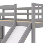 Letto a castello Whisen Wood con due letti singoli, scivolo convertibile e scaletta