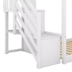 Letto a castello Whisen Wood con due letti singoli, scivolo convertibile e scaletta