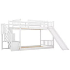 Letto a castello Whisen Wood con due letti singoli, scivolo convertibile e scaletta