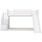 Letto a castello Whisen Wood con due letti singoli, scivolo convertibile e scaletta