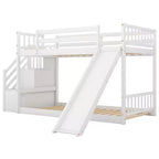 Letto a castello Whisen Wood con due letti singoli, scivolo convertibile e scaletta