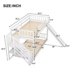 Letto a castello Whisen Wood con due letti singoli, scivolo convertibile e scaletta