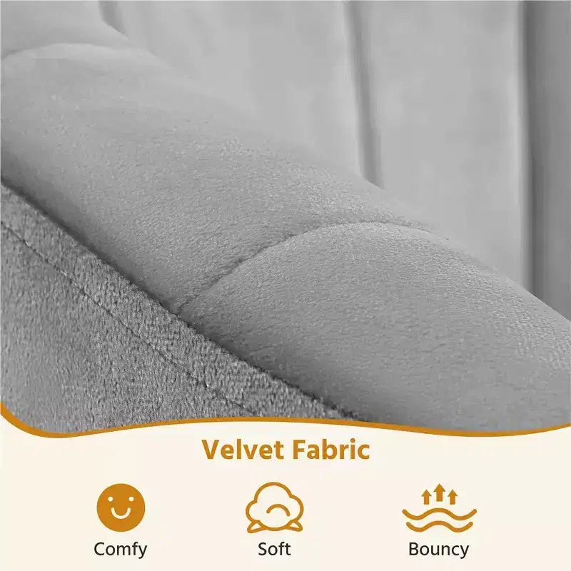 Yaheetech Set di 2 Poltrone Accent con Trapuntatura a Canali e Gambe in Metallo Dorato per Soggiorno
