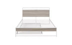 Queen Size Metal Bed Frame with Trundle, Built-in USB Ports, and Slat Support