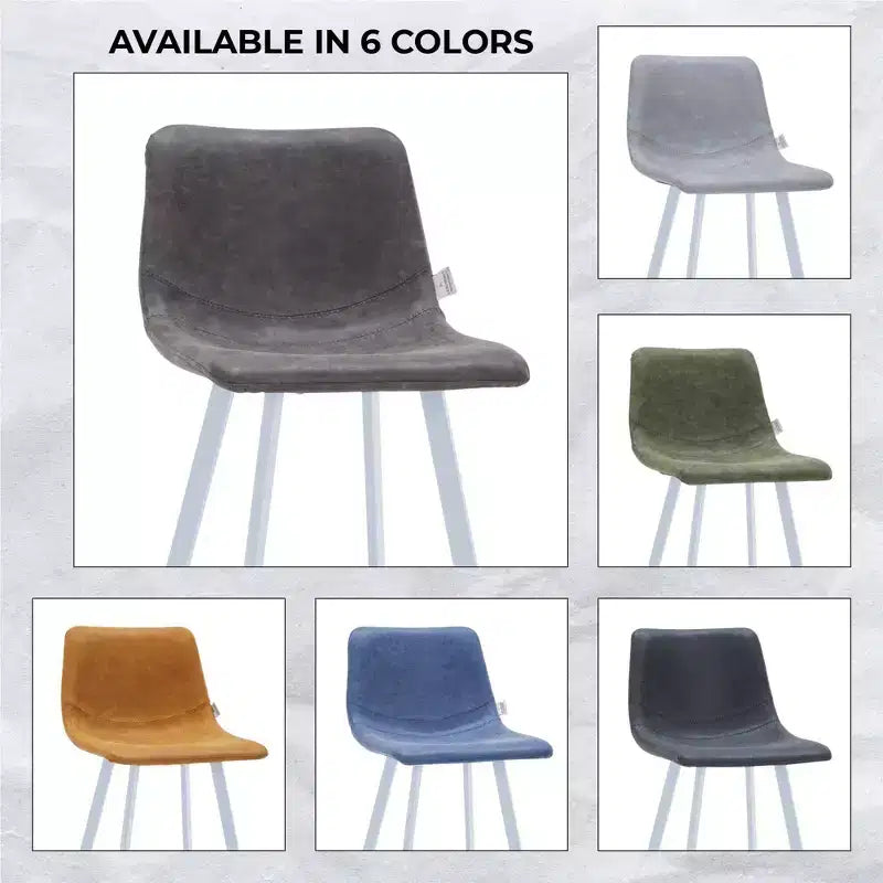 LeisureMod Elland 41 Sgabello da Bar Imbottito in Pelle con Gambe in Ferro - Sgabello Moderno Bianco Base e Poggiapiedi Altezza Bancone per Cucina e Bar, Set di 2