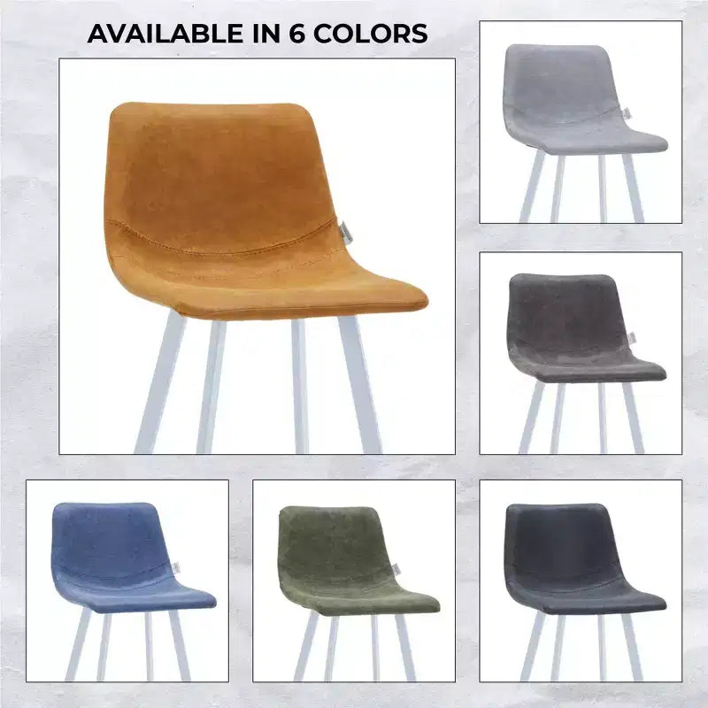 LeisureMod Elland 41 Sgabello da Bar Imbottito in Pelle con Gambe in Ferro - Sgabello Moderno Bianco Base e Poggiapiedi Altezza Bancone per Cucina e Bar, Set di 2