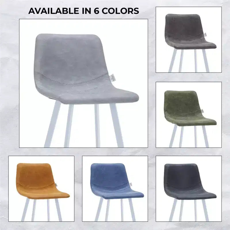 LeisureMod Elland 41 Sgabello da Bar Imbottito in Pelle con Gambe in Ferro - Sgabello Moderno Bianco Base e Poggiapiedi Altezza Bancone per Cucina e Bar, Set di 2