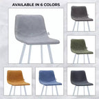 LeisureMod Elland 41 Sgabello da Bar Imbottito in Pelle con Gambe in Ferro - Sgabello Moderno Bianco Base e Poggiapiedi Altezza Bancone per Cucina e Bar, Set di 2