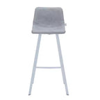 LeisureMod Elland 41 Sgabello da Bar Imbottito in Pelle con Gambe in Ferro - Sgabello Moderno Bianco Base e Poggiapiedi Altezza Bancone per Cucina e Bar, Set di 2
