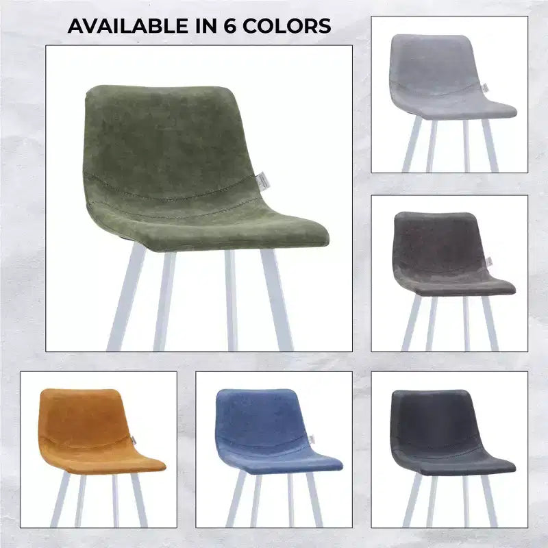 LeisureMod Elland 41 Sgabello da Bar Imbottito in Pelle con Gambe in Ferro - Sgabello Moderno Bianco Base e Poggiapiedi Altezza Bancone per Cucina e Bar, Set di 2