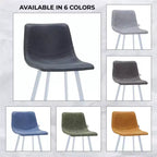 LeisureMod Elland 41 Sgabello da Bar Imbottito in Pelle con Gambe in Ferro - Sgabello Moderno Bianco Base e Poggiapiedi Altezza Bancone per Cucina e Bar, Set di 2