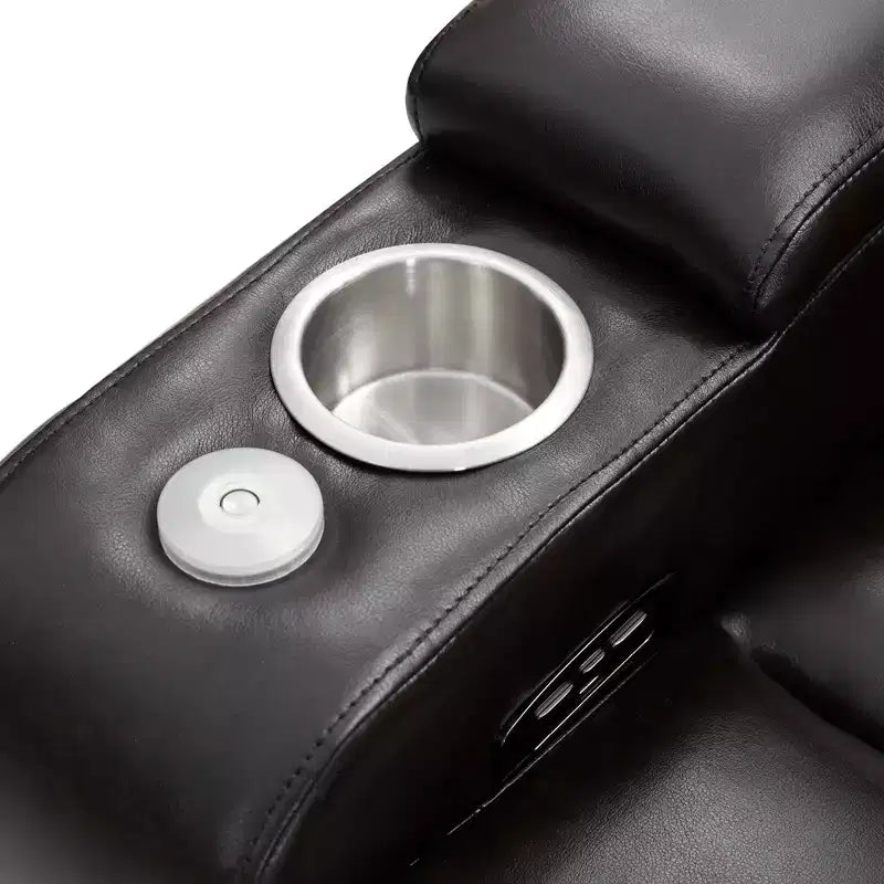 Poltrona reclinabile elettrica Whisen 35.8L x 37.8W x 42.1H con sollevatore, porta di ricarica USB, 2 portabicchieri e tavolino girevole a 360°