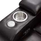 Poltrona reclinabile elettrica Whisen 35.8L x 37.8W x 42.1H con sollevatore, porta di ricarica USB, 2 portabicchieri e tavolino girevole a 360°