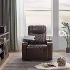 Poltrona reclinabile elettrica Whisen 35.8L x 37.8W x 42.1H con sollevatore, porta di ricarica USB, 2 portabicchieri e tavolino girevole a 360°