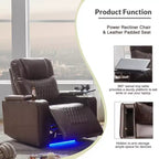 Poltrona reclinabile elettrica Whisen 35.8L x 37.8W x 42.1H con sollevatore, porta di ricarica USB, 2 portabicchieri e tavolino girevole a 360°