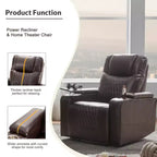 Poltrona reclinabile elettrica Whisen 35.8L x 37.8W x 42.1H con sollevatore, porta di ricarica USB, 2 portabicchieri e tavolino girevole a 360°