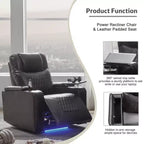 Poltrona reclinabile elettrica Whisen 35.8L x 37.8W x 42.1H con sollevatore, porta di ricarica USB, 2 portabicchieri e tavolino girevole a 360°