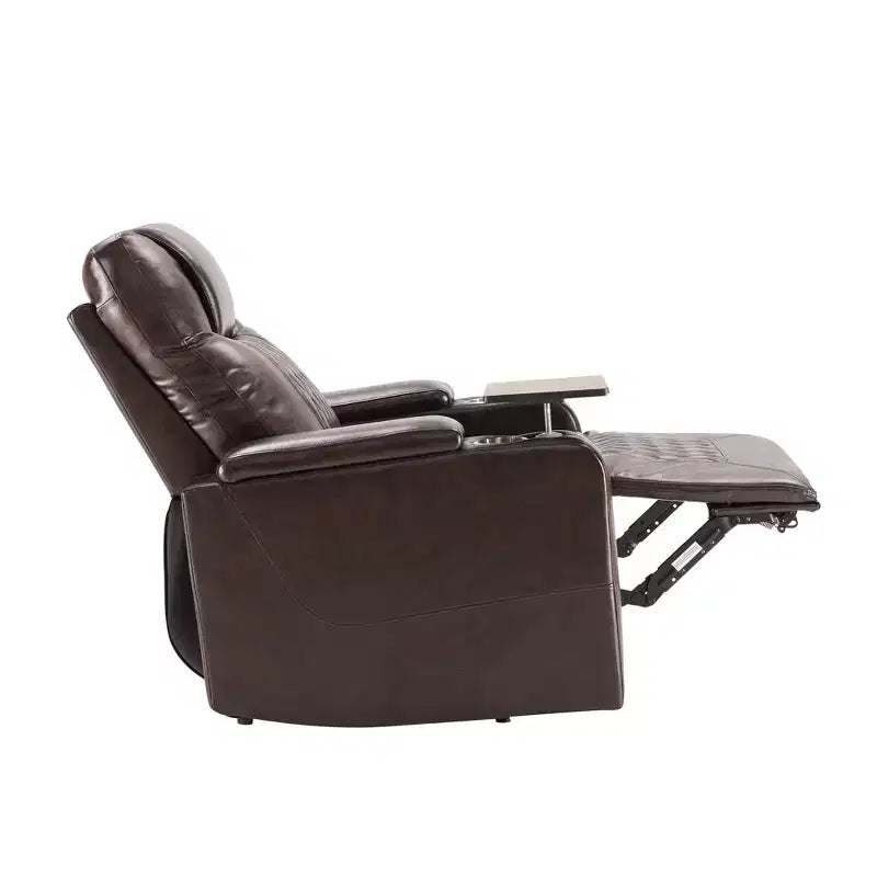 Poltrona reclinabile elettrica Whisen 35.8L x 37.8W x 42.1H con sollevatore, porta di ricarica USB, 2 portabicchieri e tavolino girevole a 360°