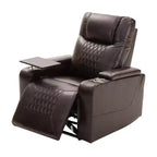 Poltrona reclinabile elettrica Whisen 35.8L x 37.8W x 42.1H con sollevatore, porta di ricarica USB, 2 portabicchieri e tavolino girevole a 360°