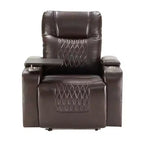 Poltrona reclinabile elettrica Whisen 35.8L x 37.8W x 42.1H con sollevatore, porta di ricarica USB, 2 portabicchieri e tavolino girevole a 360°