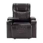 Poltrona reclinabile elettrica Whisen 35.8L x 37.8W x 42.1H con sollevatore, porta di ricarica USB, 2 portabicchieri e tavolino girevole a 360°