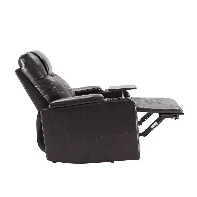 Poltrona reclinabile elettrica Whisen 35.8L x 37.8W x 42.1H con sollevatore, porta di ricarica USB, 2 portabicchieri e tavolino girevole a 360°