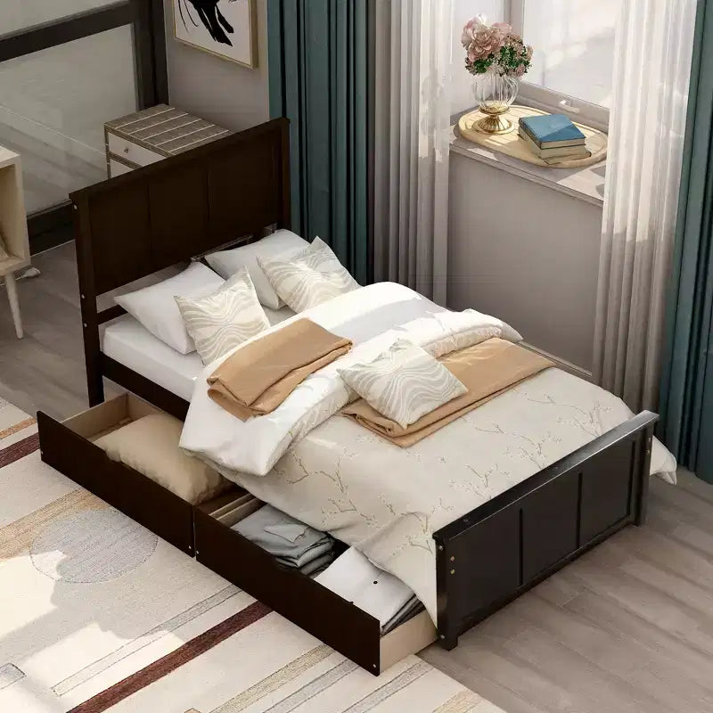 Letto a piattaforma singolo Whisen Modern Wood