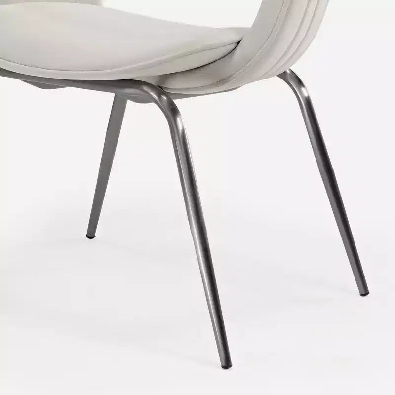 Sedia da pranzo in velluto 1 pz, bianco sporco