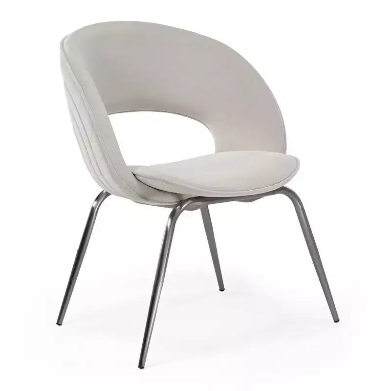 Sedia da pranzo in velluto 1 pz, bianco sporco