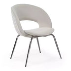 Sedia da pranzo in velluto 1 pz, bianco sporco