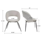 Sedia da pranzo in velluto 1 pz, bianco sporco