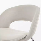 Sedia da pranzo in velluto 1 pz, bianco sporco