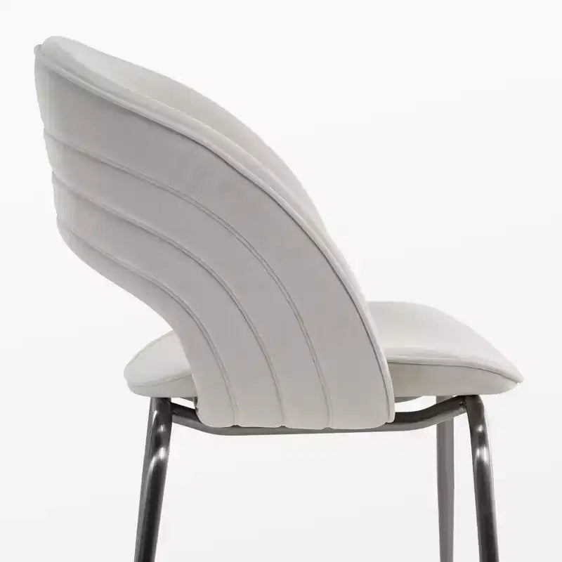 Sedia da pranzo in velluto 1 pz, bianco sporco